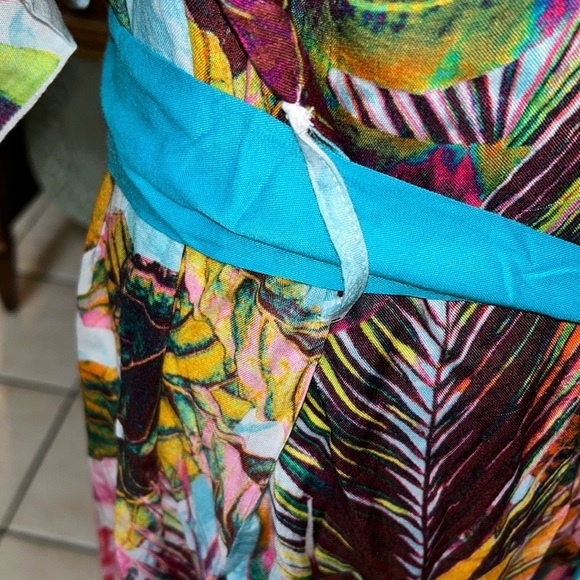 Venus Floral Tropical Boho Kimono Beach Resort Multicolor Swim Cover-Up Md /Lrg - Picture 11 of 14